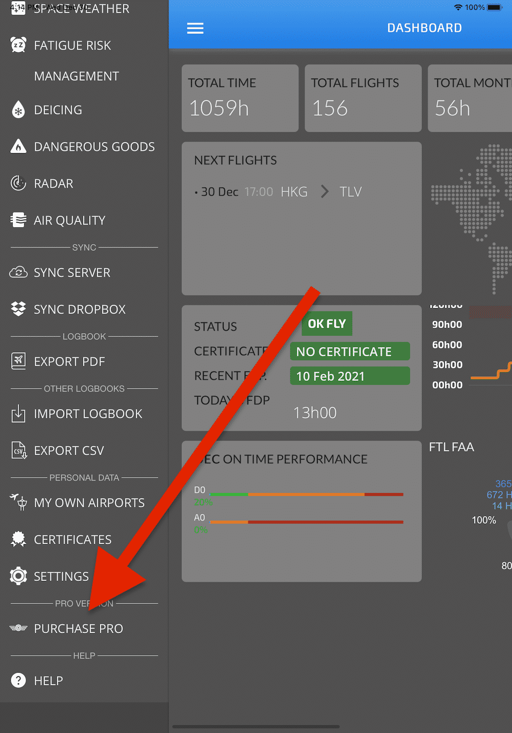PRO version - FlightLog